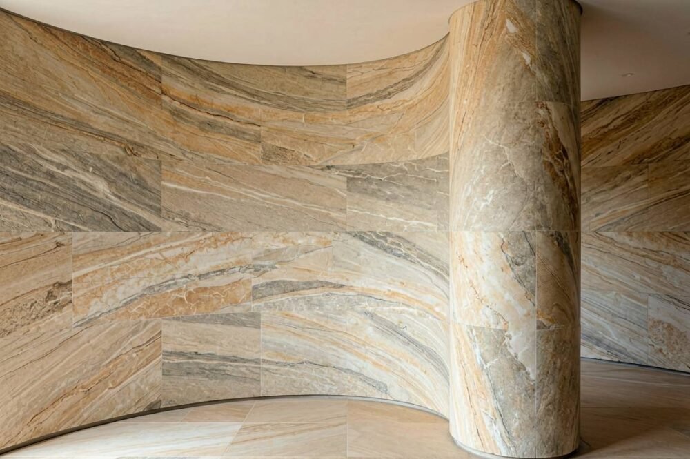 flexible stone curved wall